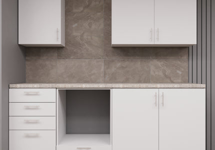 JD Greta Fixed Height 210cm 5 Piece Complete Kitchen - White Matt With Worktops