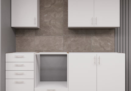 JD Greta Fixed Height 210cm 5 Piece Complete Kitchen - White Matt