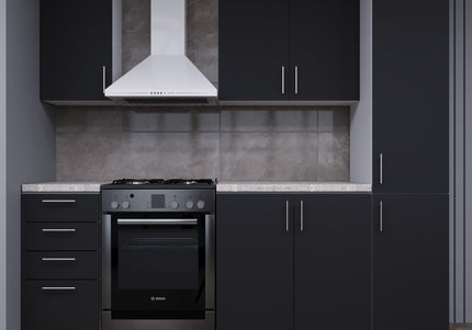 JD Greta Fixed Height 220cm 5 Piece Complete Kitchen - Dark Grey Matt With Worktops