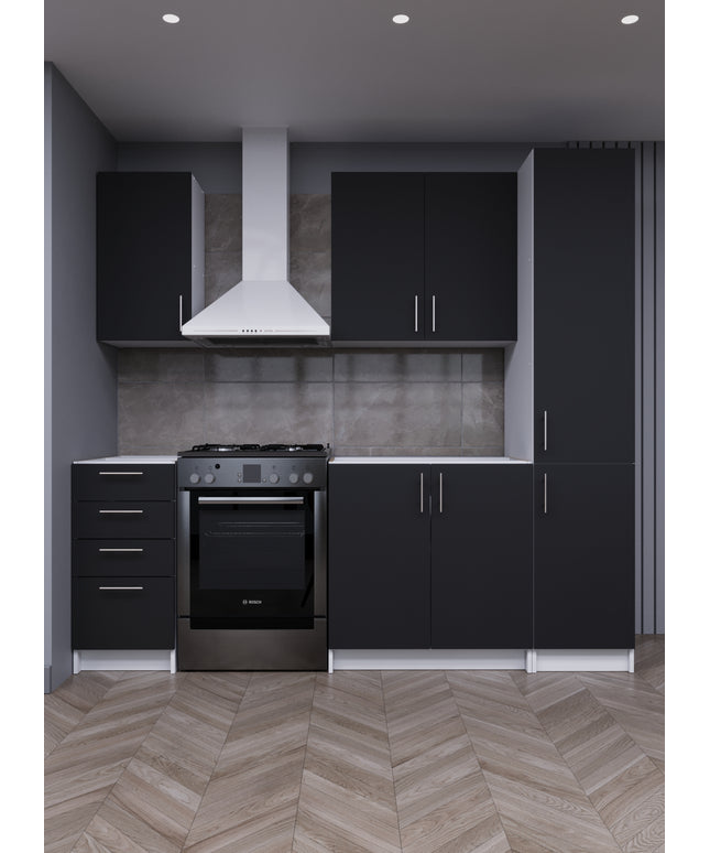 JD Greta Fixed Height 220cm 5 Piece Complete Kitchen - Dark Grey Matt