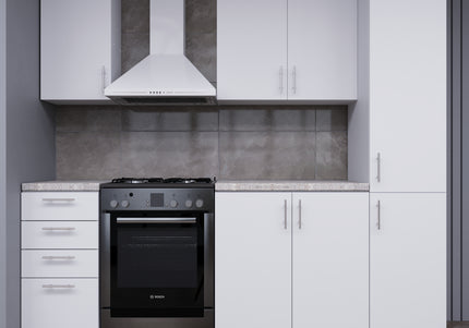 JD Greta Fixed Height 220cm 5 Piece Complete Kitchen - White Matt With Worktops