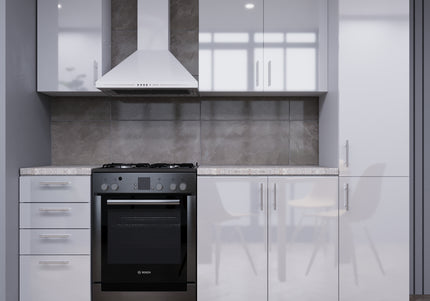 JD Greta Fixed Height 220cm 5 Piece Complete Kitchen - White Gloss With Worktops