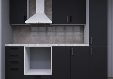 JD Greta Fixed Height 220cm 6 Piece Complete Kitchen - Dark Grey Matt With Worktops
