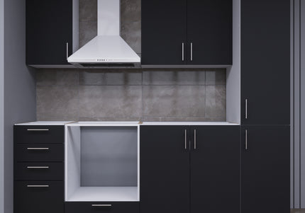 JD Greta Fixed Height 220cm 6 Piece Complete Kitchen - Dark Grey Matt