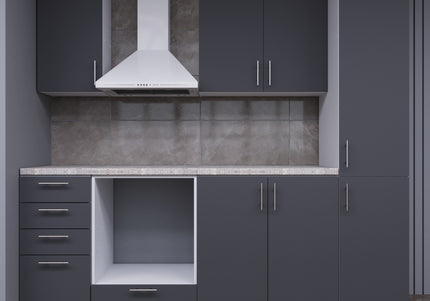 JD Greta Fixed Height 220cm 6 Piece Complete Kitchen - Grey Matt With Worktops