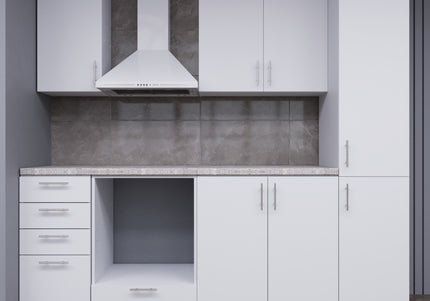 JD Greta Fixed Height 220cm 6 Piece Complete Kitchen - White Matt With Worktops