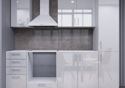 JD Greta Fixed Height 220cm 6 Piece Complete Kitchen - White Gloss
