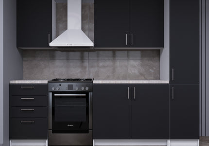 JD Greta Fixed Height 250cm 5 Piece Complete Kitchen - Dark Grey Matt With Worktops