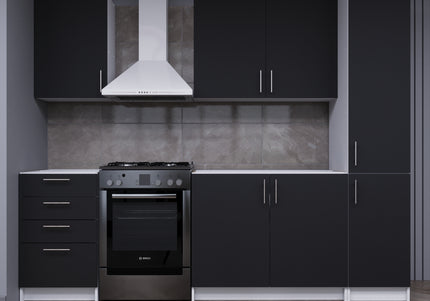 JD Greta Fixed Height 250cm 5 Piece Complete Kitchen - Dark Grey Matt