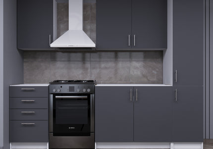 JD Greta Fixed Height 250cm 5 Piece Complete Kitchen - Grey Matt
