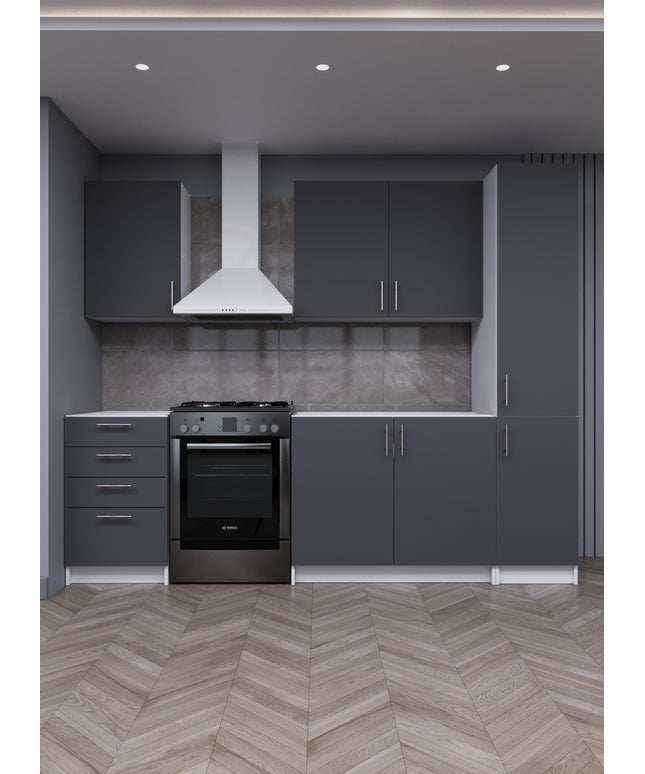 JD Greta Fixed Height 250cm 5 Piece Complete Kitchen - Grey Matt