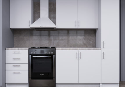 JD Greta Fixed Height 250cm 5 Piece Complete Kitchen - White Matt With Worktops