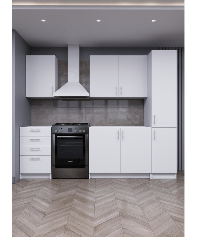 JD Greta Fixed Height 250cm 5 Piece Complete Kitchen - White Matt