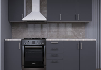 JD Greta Fixed Height 220cm 6 Piece Complete Kitchen - Grey Matt With Worktops