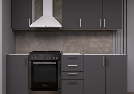 JD Greta Fixed Height 220cm 6 Piece Complete Kitchen - Grey Matt