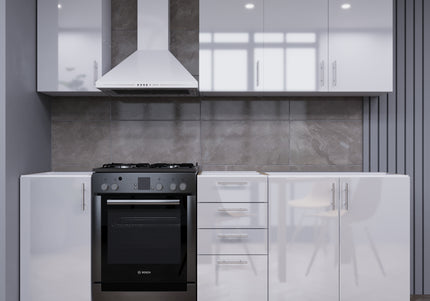 JD Greta Fixed Height 220cm 6 Piece Complete Kitchen - White Gloss