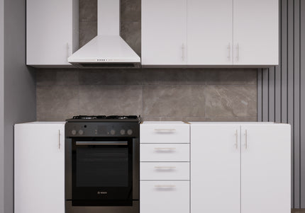 JD Greta Fixed Height 220cm 6 Piece Complete Kitchen - White Matt