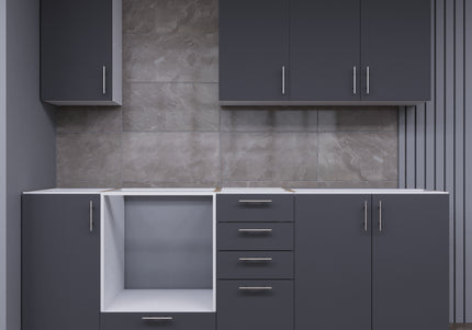 JD Greta Fixed Height 220cm 7 Piece Complete Kitchen - Grey Matt