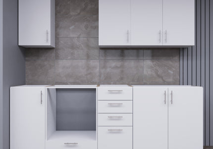 JD Greta Fixed Height 220cm 7 Piece Complete Kitchen - White Matt