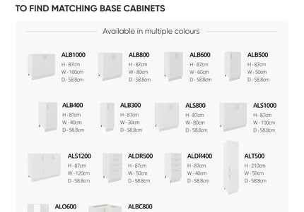 JD Greta Adjustable Legs Kitchen Base Unit 1000mm - Grey Matt