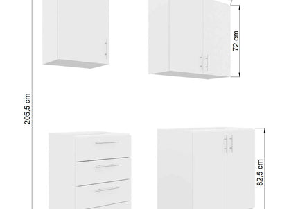 JD Greta Fixed Height 180cm 4 Piece Complete Kitchen - Dark Grey Matt