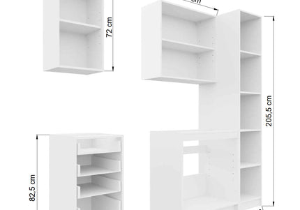 JD Greta Fixed Height 220cm 5 Piece Complete Kitchen - White Gloss