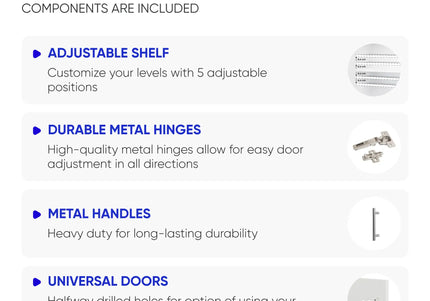 JD Greta Adjustable Legs Kitchen Base Unit 300mm - White Matt