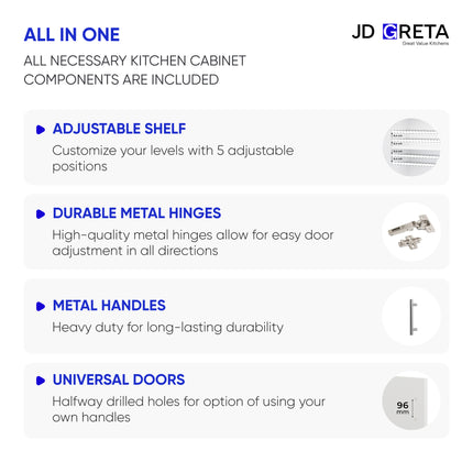 JD Greta Adjustable Kitchen Base Unit 300mm - Dark Grey Matt (With Worktop)