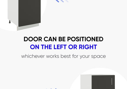 JD Greta Adjustable Kitchen Base Unit 300mm - White Gloss (With Worktop)