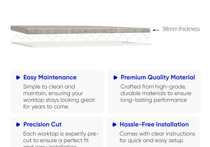 JD Greta Adjustable Kitchen Base Unit 300mm - White Gloss (With Worktop)