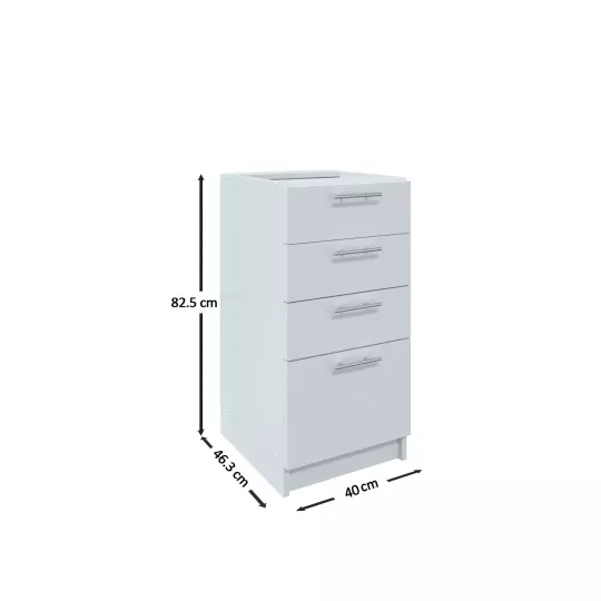 Kitchen Base Drawer Unit 400mm Cabinet & Fronts 40cm - Grey Matt (No Worktop)