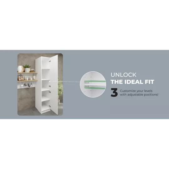 Kitchen Base Tall Ladder Unit 400mm With Doors 40cm - Dark Grey Matt