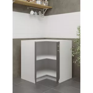 Kitchen Base Corner Unit 800mm Cabinet & Doors 80cm- Dark Grey Matt (No Worktop)