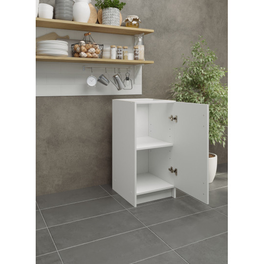 Kitchen Base Unit 400mm Storage Cabinet & Doors 40cm - White Gloss (No Worktop)