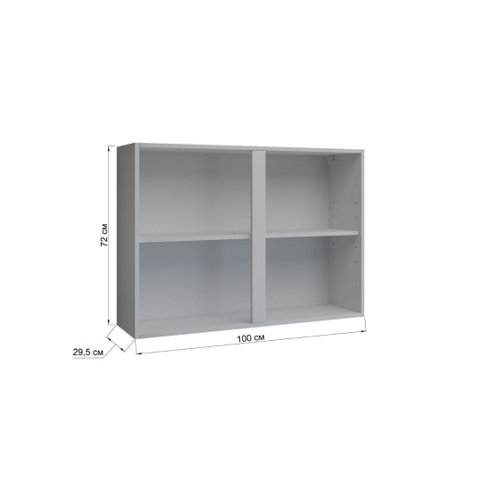Kitchen Wall Unit Carcass 1000mm Cabinet Without Doors 100cm - White Matt