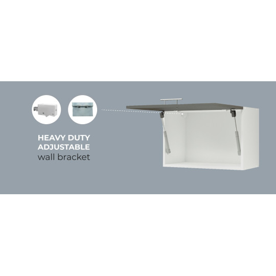 Kitchen Wall Bridging Unit 600mm Extractor Cooker Hood Cabinet 60cm White Gloss