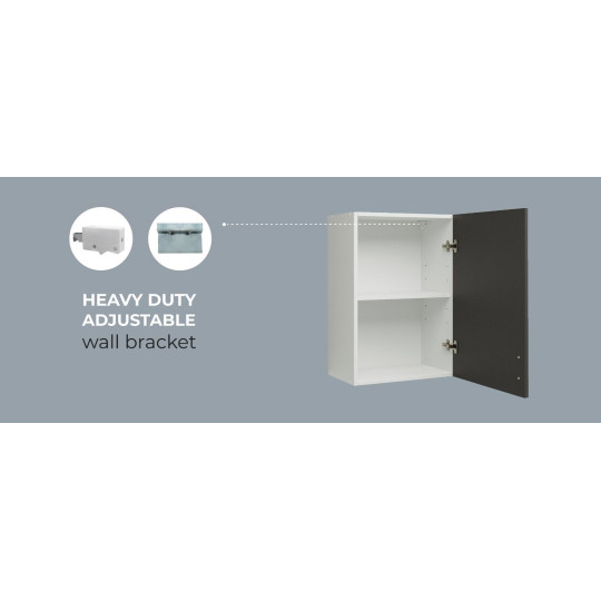 Kitchen Wall Unit 500mm Storage Cabinet With Door and Shelf 50cm - White Matt