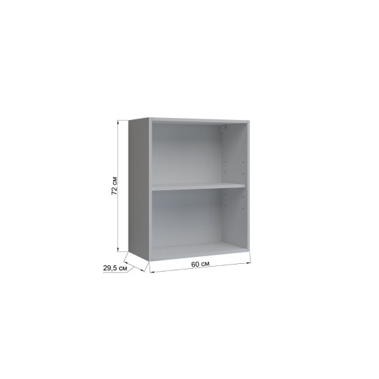 Kitchen Wall Unit Carcass 600mm Cabinet Without Doors 60cm - White Matt