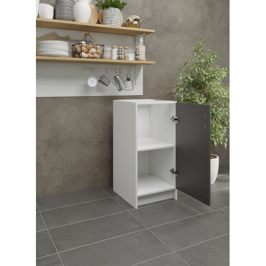 Kitchen Base Unit 400mm Storage Cabinet & Doors 40cm Dark Grey Matt (No Worktop)