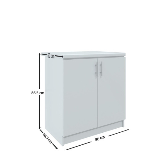 Kitchen Base Unit 800mm Storage Cabinet With Doors and Shelf 80cm - White  Gloss
