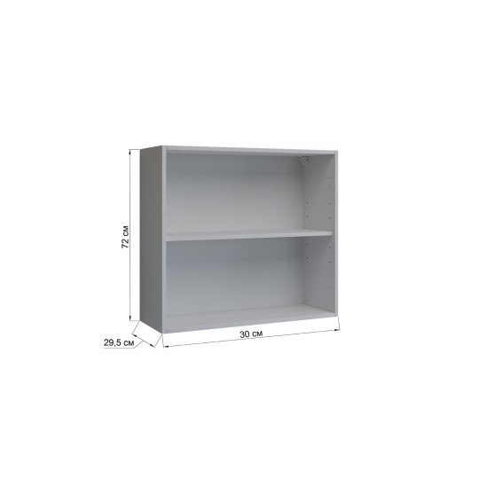 Kitchen Wall Unit Carcass 800mm Cabinet Without Doors 80cm - White Matt