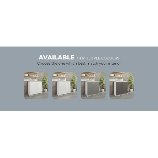 Kitchen Base Sink Unit 800mm Storage Cabinet With Doors 80cm - White Gloss