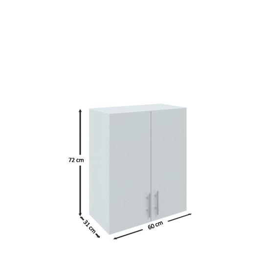 Kitchen Wall Unit 600mm Storage Cabinet With Doors and Shelf 60cm - White Matt