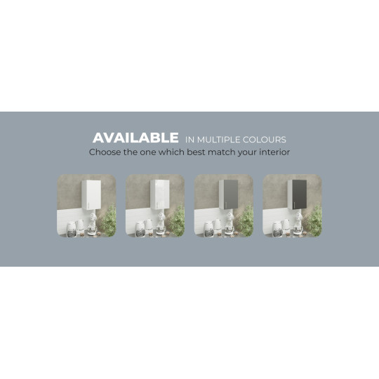 Kitchen Wall Unit 400mm Storage Cabinet With Door and Shelf 40cm - White Gloss