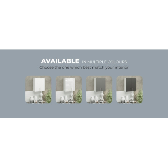 Kitchen Wall Unit 600mm Storage Cabinet With Doors and Shelf 60cm - White Matt