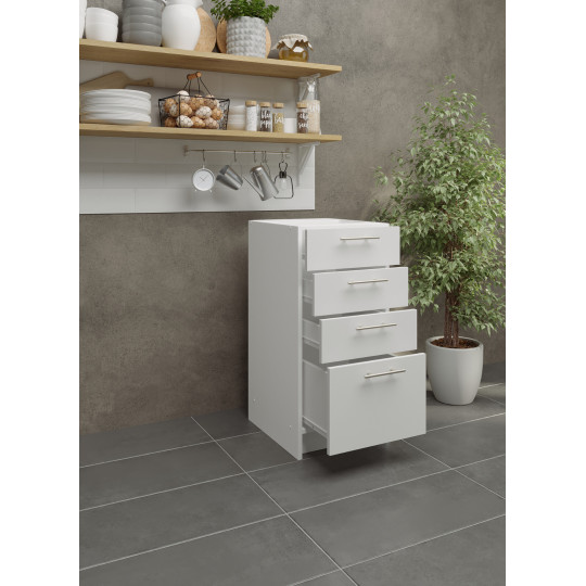 Kitchen Base Drawer Unit 400mm Cabinet & Fronts 40cm - White Matt (No Worktop)
