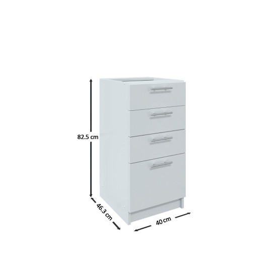 Kitchen Base Drawer Unit 400mm Cabinet & Fronts 40cm Dark Grey Matt (No Worktop)