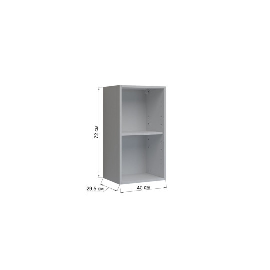 Kitchen Wall Unit Carcass 400mm Cabinet Without Doors 40cm - White Matt