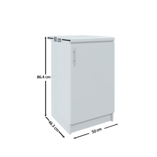 Kitchen Base Unit 500mm Storage Cabinet & Doors 50cm Dark Grey Matt With Worktop