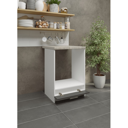 Kitchen Base Oven Unit 600mm Cabinet With Front 60cm Dark Grey Matt With Worktop